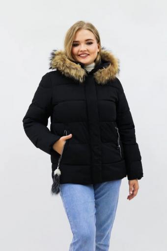 Зимняя женская куртка еврозима-зима 2867 (Черный) - Лазар-Текс