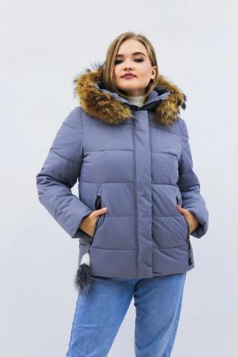Зимняя женская куртка еврозима-зима 2867 (Серый) - Лазар-Текс