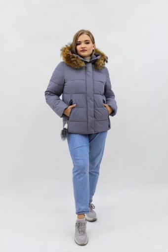 Зимняя женская куртка еврозима-зима 2867 (Серый) (Фото 2)
