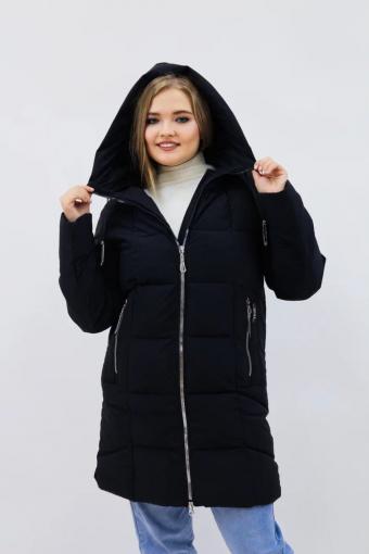 Зимняя женская куртка еврозима-зима 2830 (Черный) - Лазар-Текс