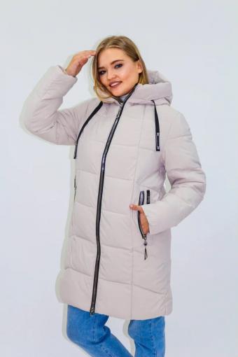 Зимняя женская куртка еврозима-зима 2830 (Бежевый) (Фото 2)