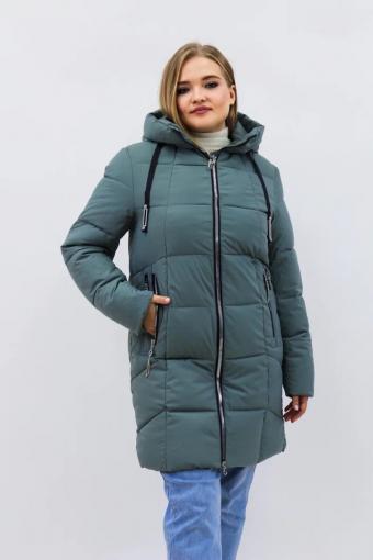 Зимняя женская куртка еврозима-зима 2830 (Бирюзовый) (Фото 2)