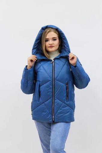 Демисезонная женская куртка осень-весна-еврозима 2811 (Голубой) - Лазар-Текс