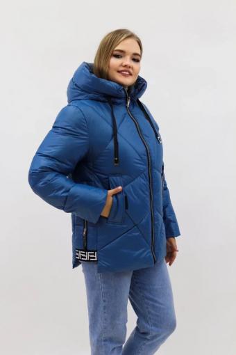Демисезонная женская куртка осень-весна-еврозима 2811 (Голубой) (Фото 2)