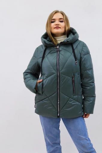 Демисезонная женская куртка осень-весна-еврозима 2811 (Бирюзовый) (Фото 2)