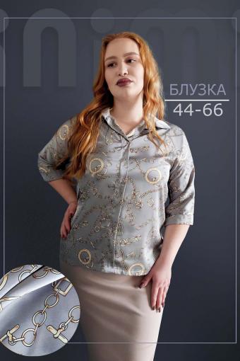 Блуза шелк 1311 (Цепи серые) - Лазар-Текс