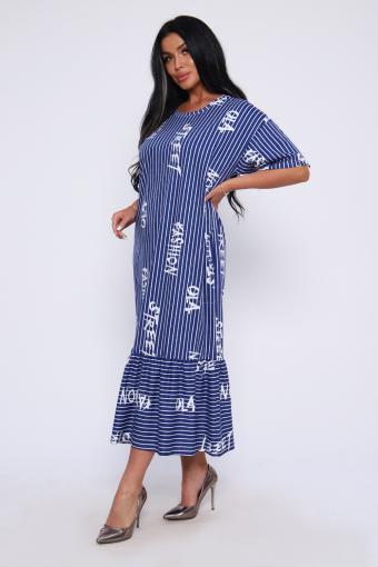 Платье 55060 (Индиго/узор) - Лазар-Текс