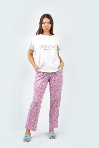 Комплект с брюками Фиеста 18-04 (Розовый,бел) - Лазар-Текс
