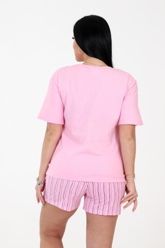 009 Пижама с шортами (Розовый/клетка) (Фото 2)