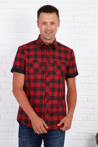 Рубашка 57041 (Черно-красный) - Лазар-Текс