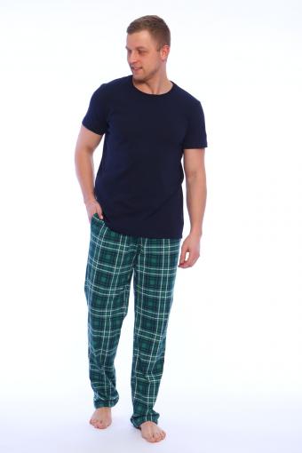 Комплект с брюками Клетка 15-057 (Синий/зеленый) - Лазар-Текс
