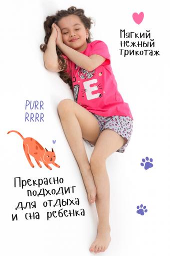 Пижама Лапки детская (Ярко-розовый) (Фото 2)