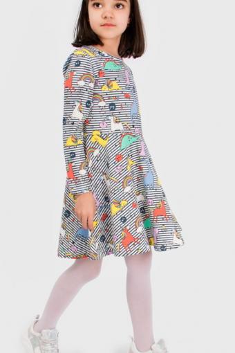 Платье трикотажное для девочки SP5915-25 (Комбинированный) (Фото 2)
