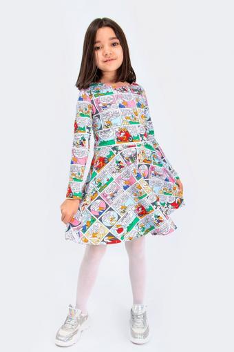 Платье трикотажное для девочки SP5915-26 (Комбинированный) - Лазар-Текс