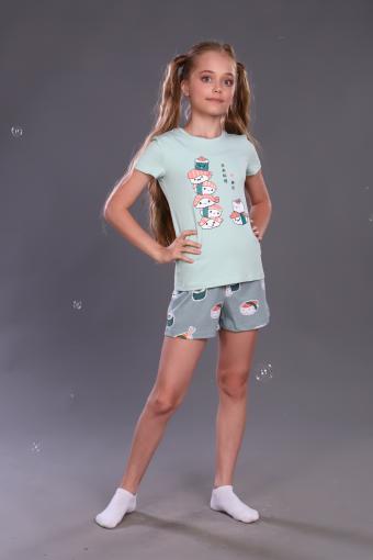 Пижама для девочки Суши-роллы ПД-009-044 (Полынь) - Лазар-Текс
