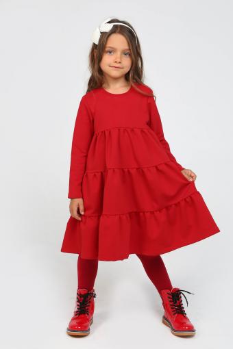 Платье ярусное Красное (Красный) - Лазар-Текс