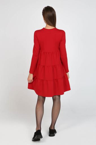 Платье ярусное Красное (Красный) (Фото 2)
