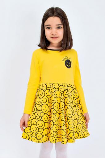 Платье трикотажное для девочки SP7964 (Желтый) - Лазар-Текс