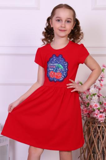 Платье Секретик короткий рукав (Красный) - Лазар-Текс