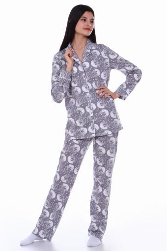 Пижама-костюм для девочки арт. ПД-006 (Кошки серые) (Фото 2)