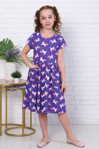 Платье Пурпур короткий рукав детское (Сиреневый) - Лазар-Текс