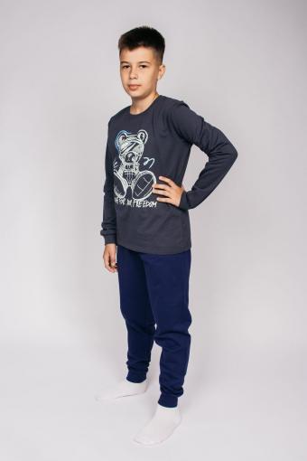 Пижама для мальчика 92214 (Темно-серый/т.синий) - Лазар-Текс