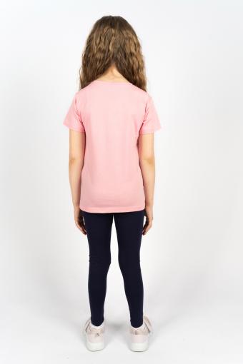 Комплект для девочки 41110 (футболка _лосины) (С.розовый/т.синий) (Фото 2)