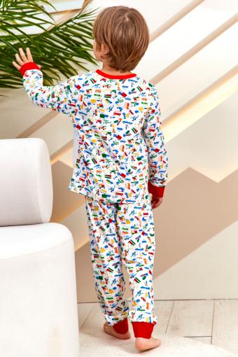 Пижама д/мал детская Juno AW21BJ634 O Sleepwear Boys (Белый машинки) (Фото 2)