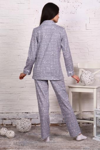 Пижама-костюм для девочки арт. ПД-006 (Звери на сером) (Фото 2)