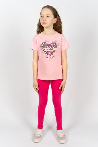 Комплект для девочки 41109 (футболка _ лосины) (С.розовый/розовый) - Лазар-Текс
