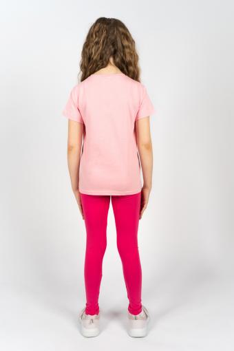 Комплект для девочки 41109 (футболка _ лосины) (С.розовый/розовый) (Фото 2)