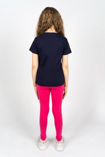 Комплект для девочки 41110 (футболка _лосины) (Т.синий/розовый) (Фото 2)