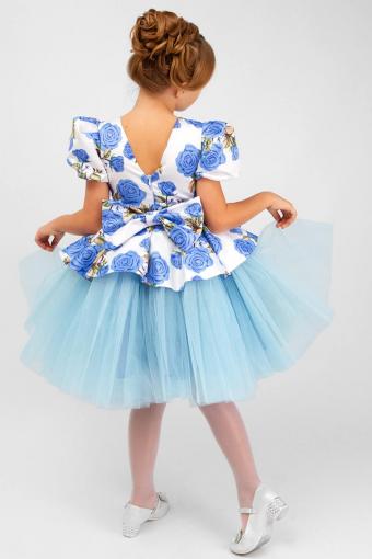 Платье нарядное для девочки SP2010 (Голубой) (Фото 2)