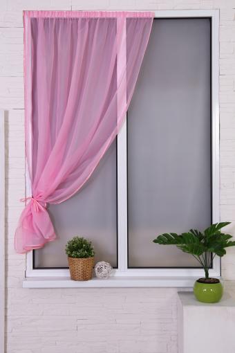 Тюль для балкона 78030 (Розовый) - Лазар-Текс