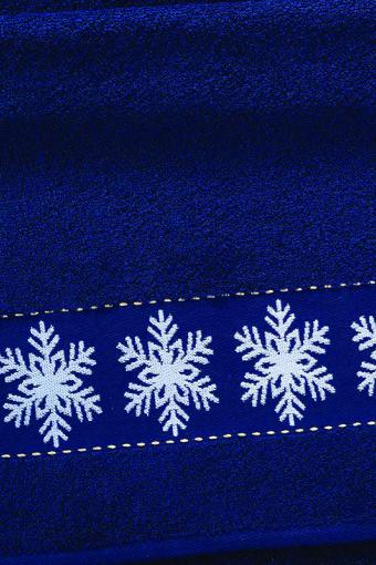 Полотенце махровое Снежинки (Синий) - Лазар-Текс