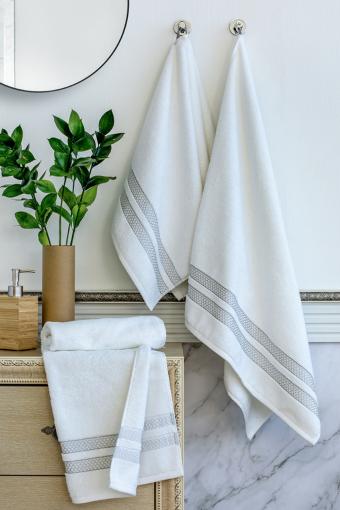 Махровое банное полотенце Verossa коллекция Reticolo 70х140 (Белый) (Фото 2)