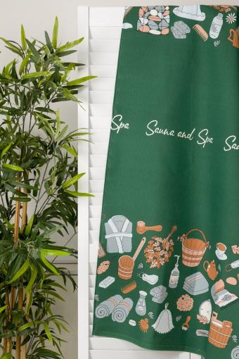 Полотенце пляжное Сауна и спа (Зеленый) (Фото 2)