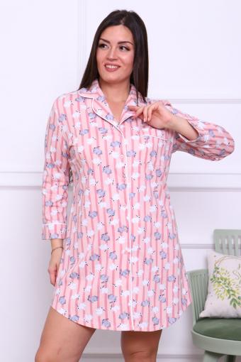 Платье-рубашка женское ПД-007В (Персик) - Лазар-Текс