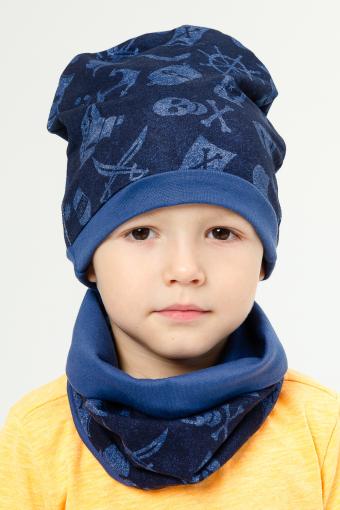 Комплект шапка_снуд Пират детский (Синий) (Фото 2)