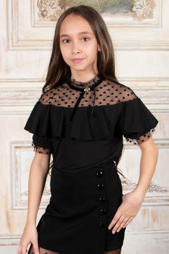 Блузка для девочки SP0202.3 (Черный) - Лазар-Текс