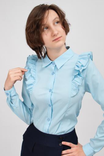 Блузка для девочки длинный рукав SP0222 (Голубой) (Фото 2)