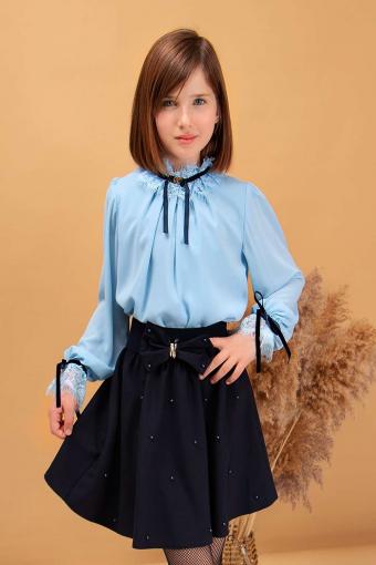 Блузка для девочки SP0303 (Голубой) - Лазар-Текс