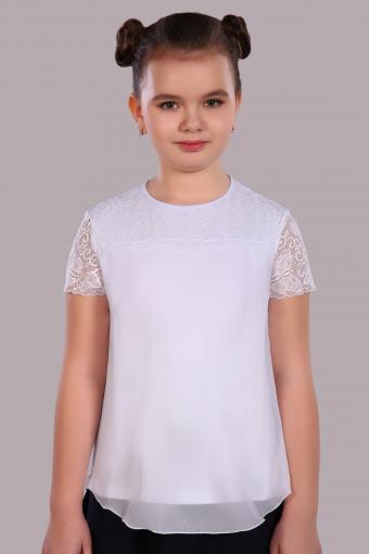 Блузка для девочки Анжелика Арт. 13177 (Белый) - Лазар-Текс
