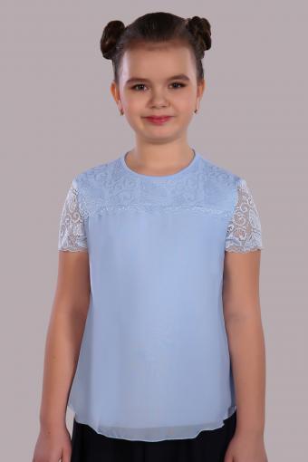 Блузка для девочки Анжелика Арт. 13177 (Светло-голубой) - Лазар-Текс