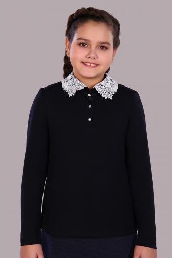 Блузка для девочки Рианна Арт.13180 (Темно-синий, белый) - Лазар-Текс