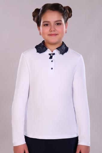 Блузка для девочки Рианна Арт.13180 (Белый/темно-синий) - Лазар-Текс