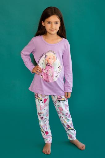 Пижама 22762 Barbie дл. рукав (Лиловый) - Лазар-Текс