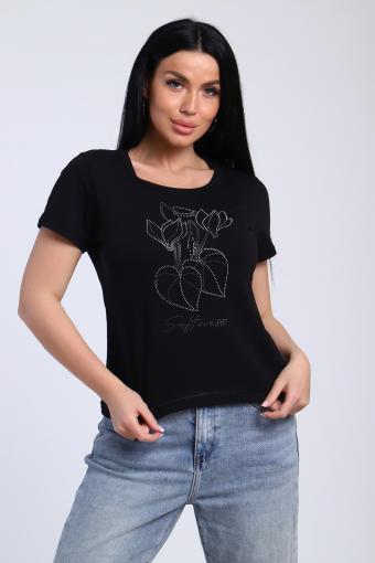 футболка женская 74256 (Черный) - Лазар-Текс