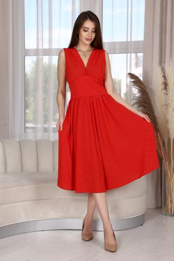 Платье П219 (Красный,белый) - Лазар-Текс