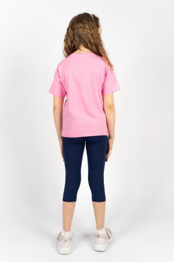 Комплект для девочки 41105 (футболка_ бриджи) (С.розовый/синий) (Фото 2)